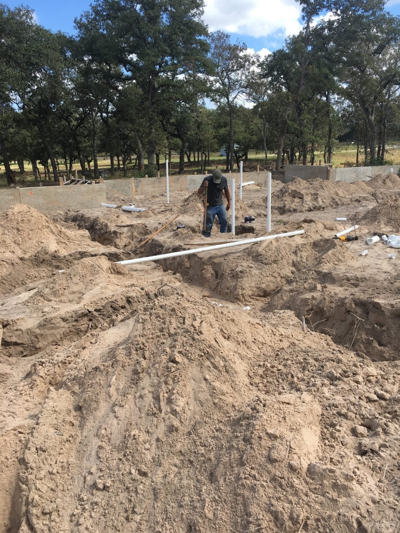 Laying new plumbing lines in San Marcos, TX