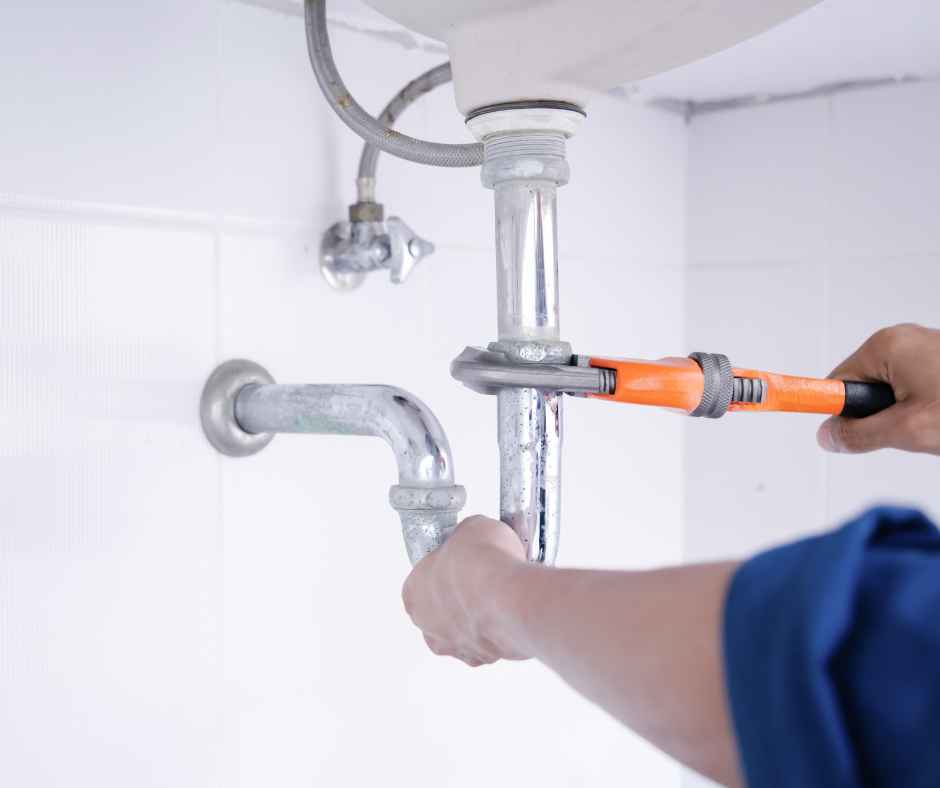 Plumbing maintenance in action