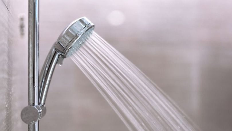 Hot water from a shower